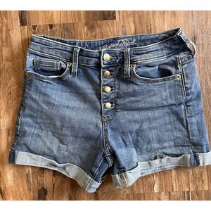 Universal Thread Women's Denim Mid-Rise Midi cuffed Hem Jean Shorts Size 2/26